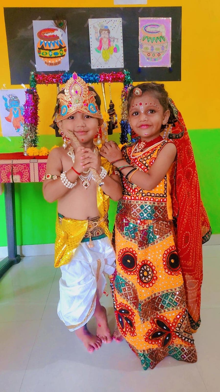 Children in traditional dress for a cultural celebration